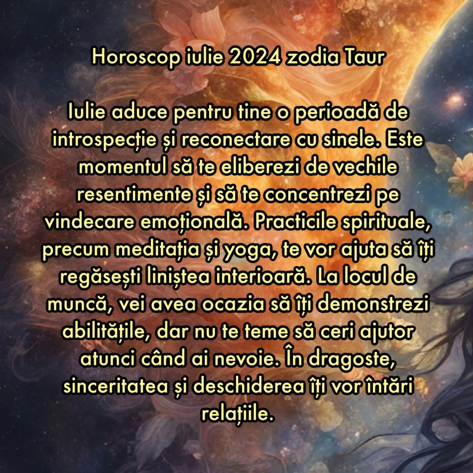 Horoscop iulie 2024. Divinitatea ne ia sub aripa sa și ne conectează cu energia vindecătoare a Cosmosului