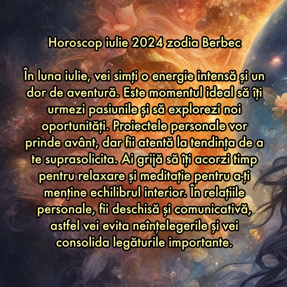 Horoscop iulie 2024. Divinitatea ne ia sub aripa sa și ne conectează cu energia vindecătoare a Cosmosului