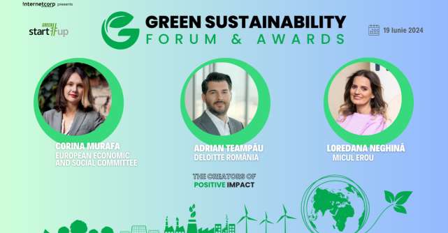 Speakeri confirmați la Green Sustainability Forum 2024: Corina Murafa, Adrian Teampău, Loredana Neghină.